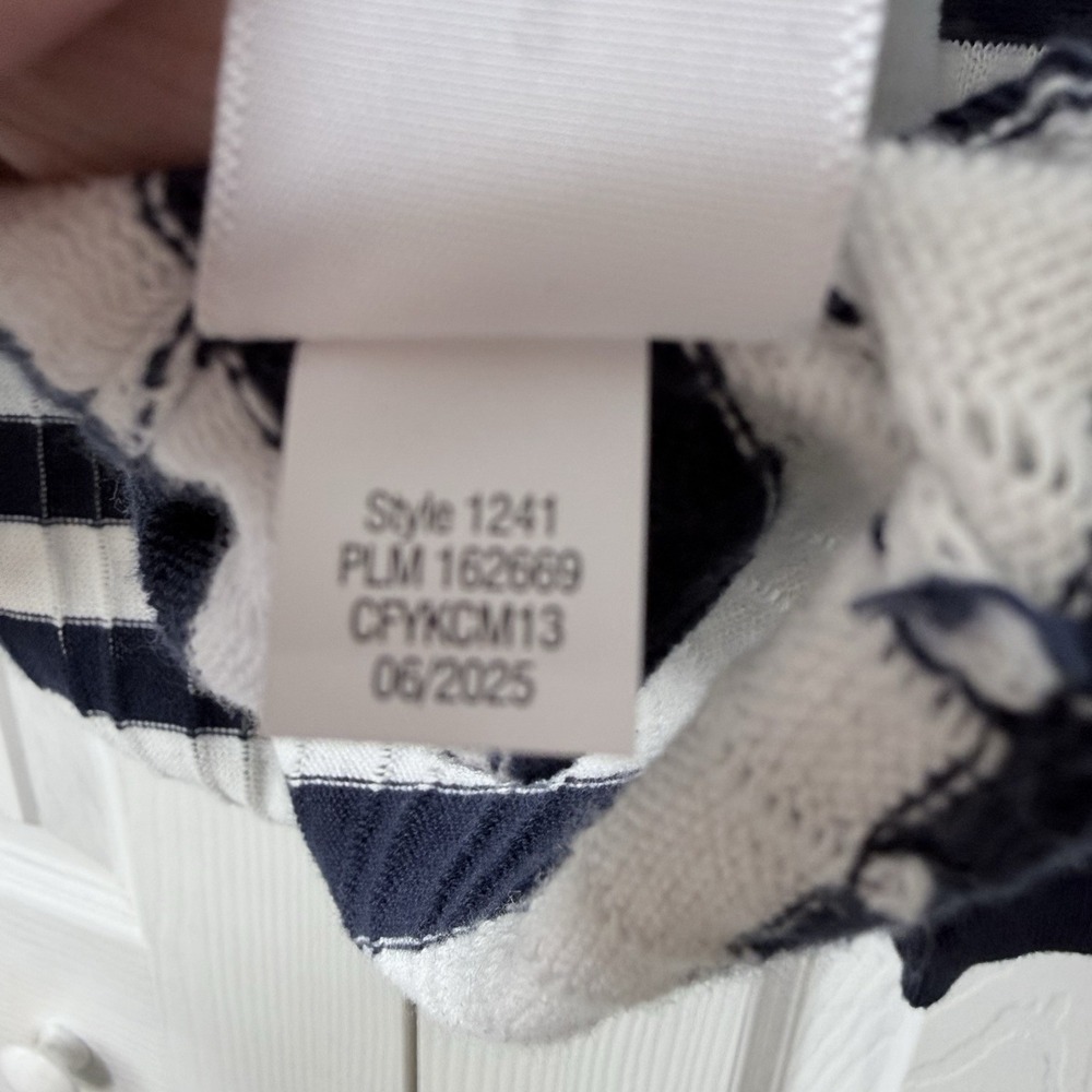 Aeropostale‎ Striped Babydoll Sweater Small Blue White Henley Scoop Neck Y2K - Picture 8 of 8